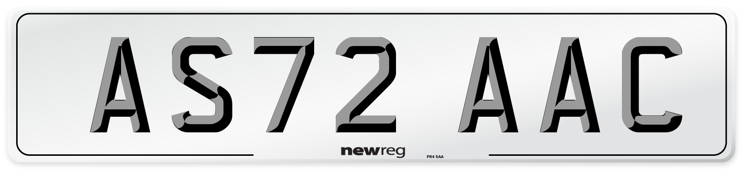 AS72 AAC Number Plate from New Reg